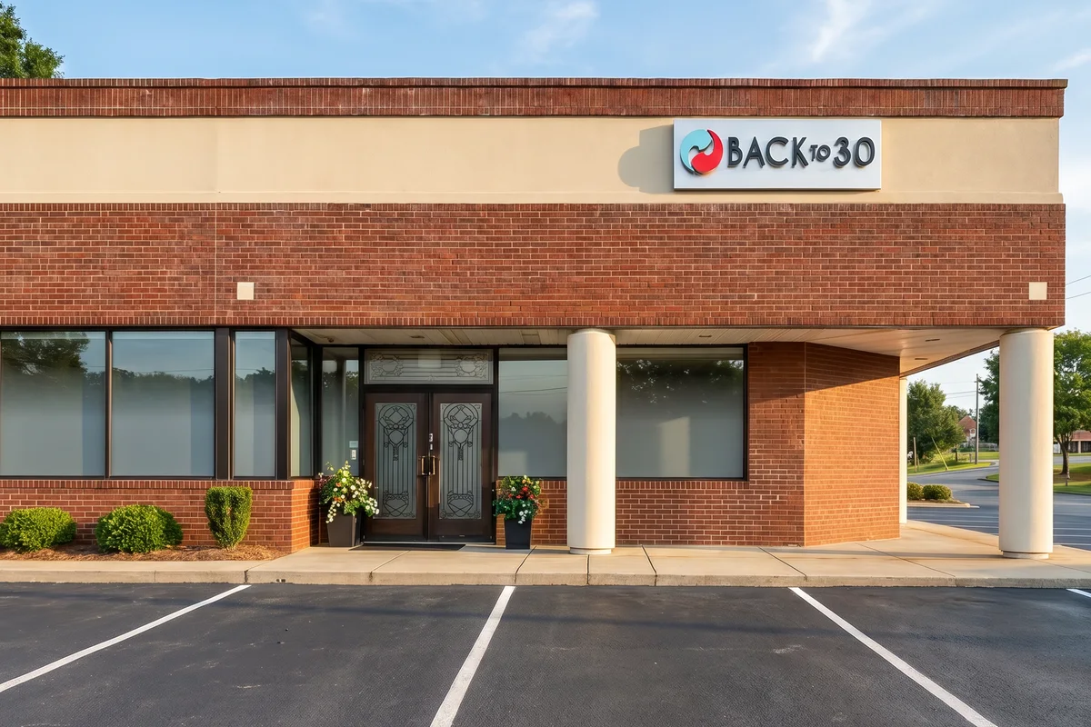 The Back to 30 Highway 14 clinic entrance in Greenville